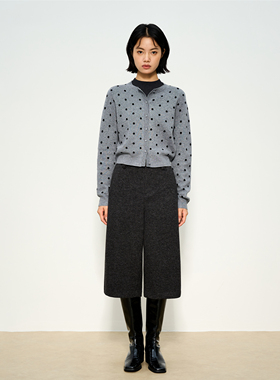 张小某 羊毛七分休闲裤女秋冬2025新款高腰加厚毛呢直筒裤子K2155