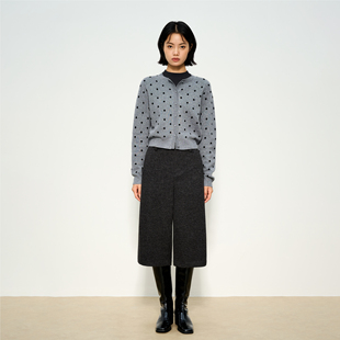 张小某 羊毛七分休闲裤女秋冬2025新款高腰加厚毛呢直筒裤子K2155