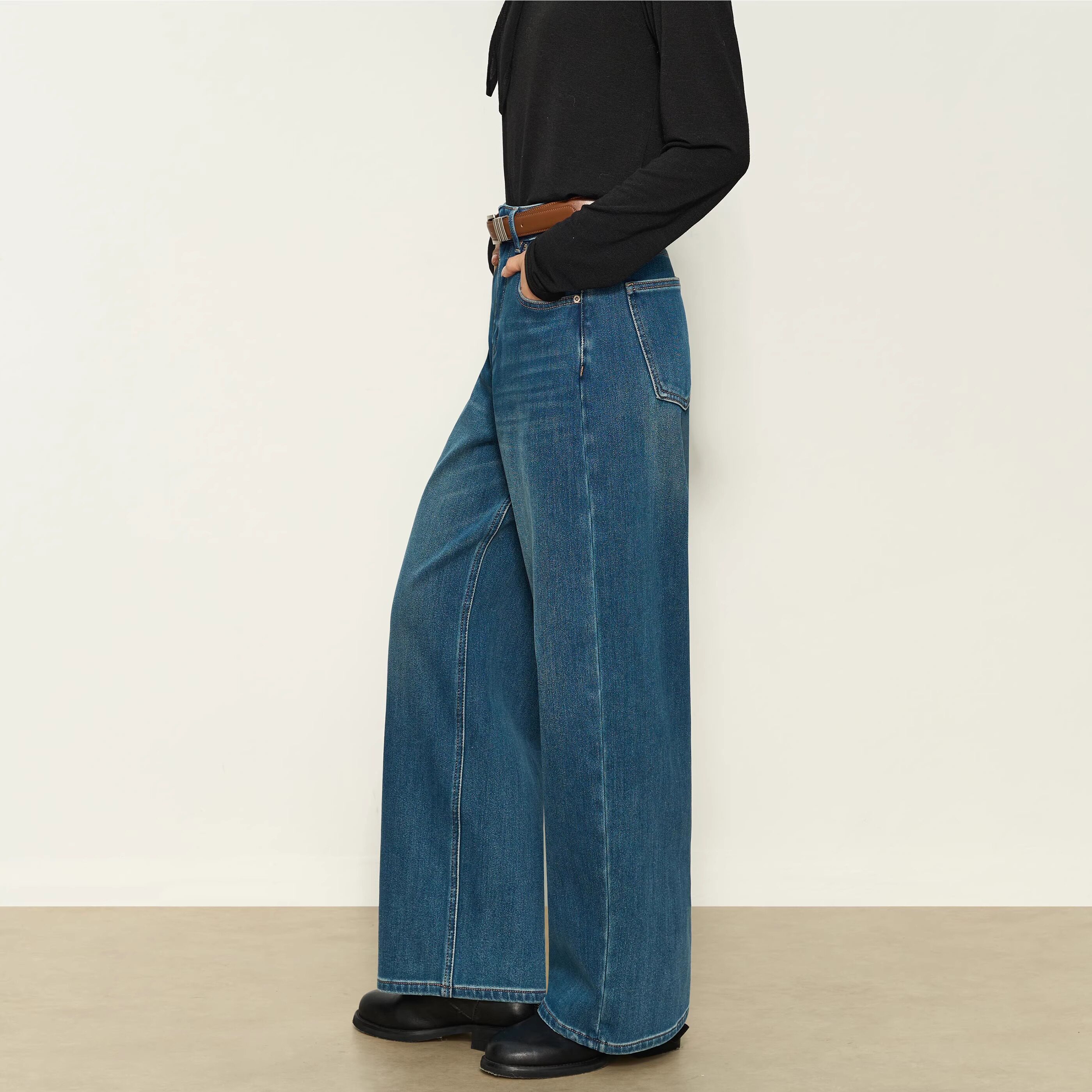 张小某 加绒牛仔裤女冬季2025新款加厚高腰显瘦拖地阔腿裤子N2280,女装/女士精品,牛仔裤,淘宝优惠券,粉丝福利购,淘宝优惠卷