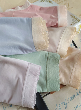 3条装 蝶安芬女士内裤24928中高腰小平角纯色弹力透气吸湿蕾丝边