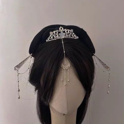 弦月流苏发冠发簪一套精致复古风百搭汉服配饰古风配饰仙气饰品