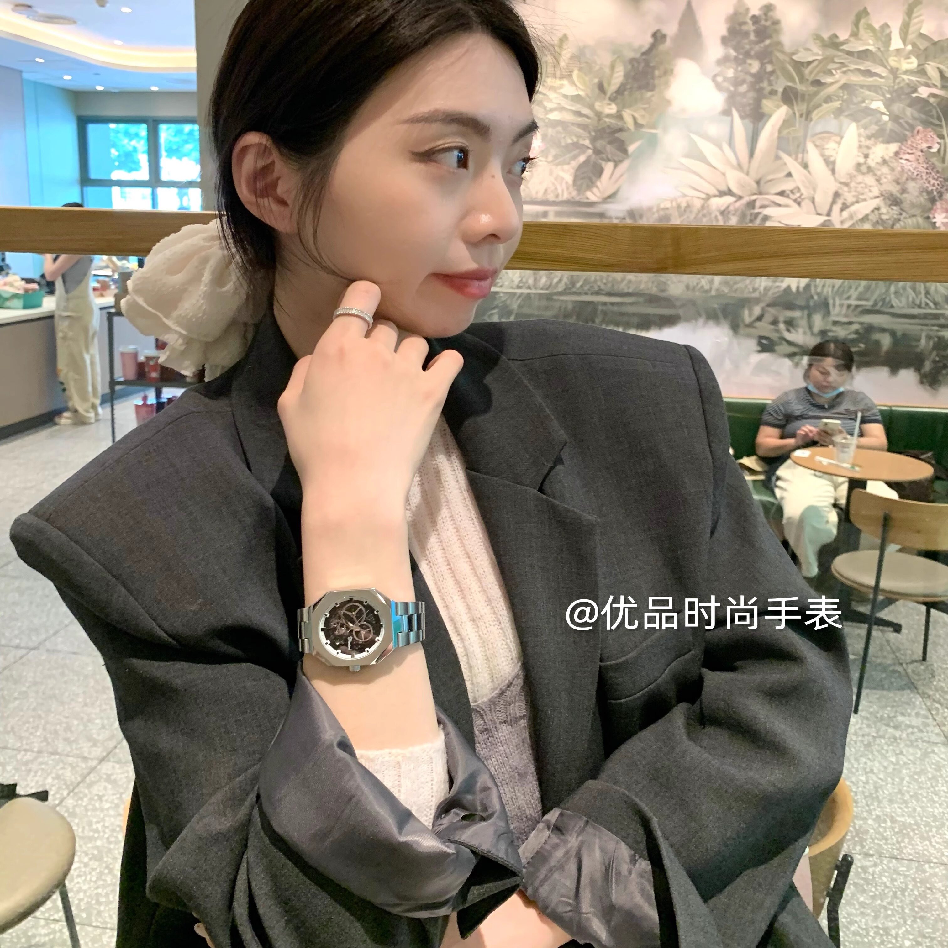 优品家新品时尚大表盘石英情侣对表学生石英休闲百搭中性腕表
