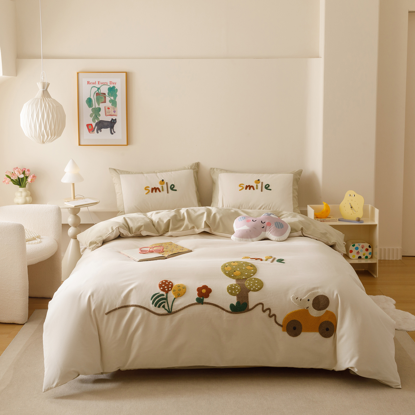 多巴胺纯棉磨毛床上四件套卡通