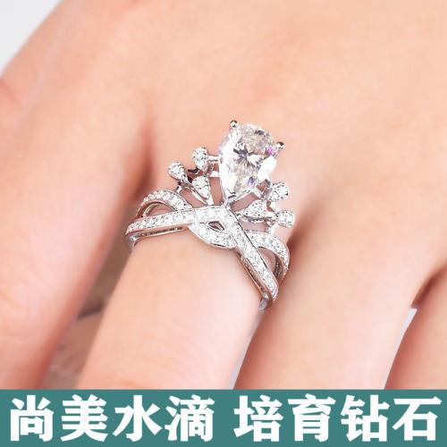 梨形水滴钻戒欧美宫廷豪华女钻戒