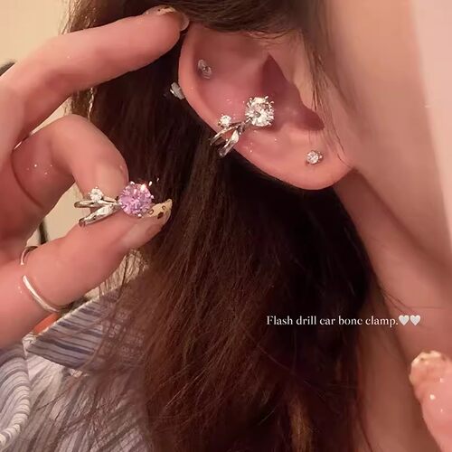小灯泡闪锆耳骨夹无耳洞耳夹独特绝美高级感轻奢气质耳饰女耳环
