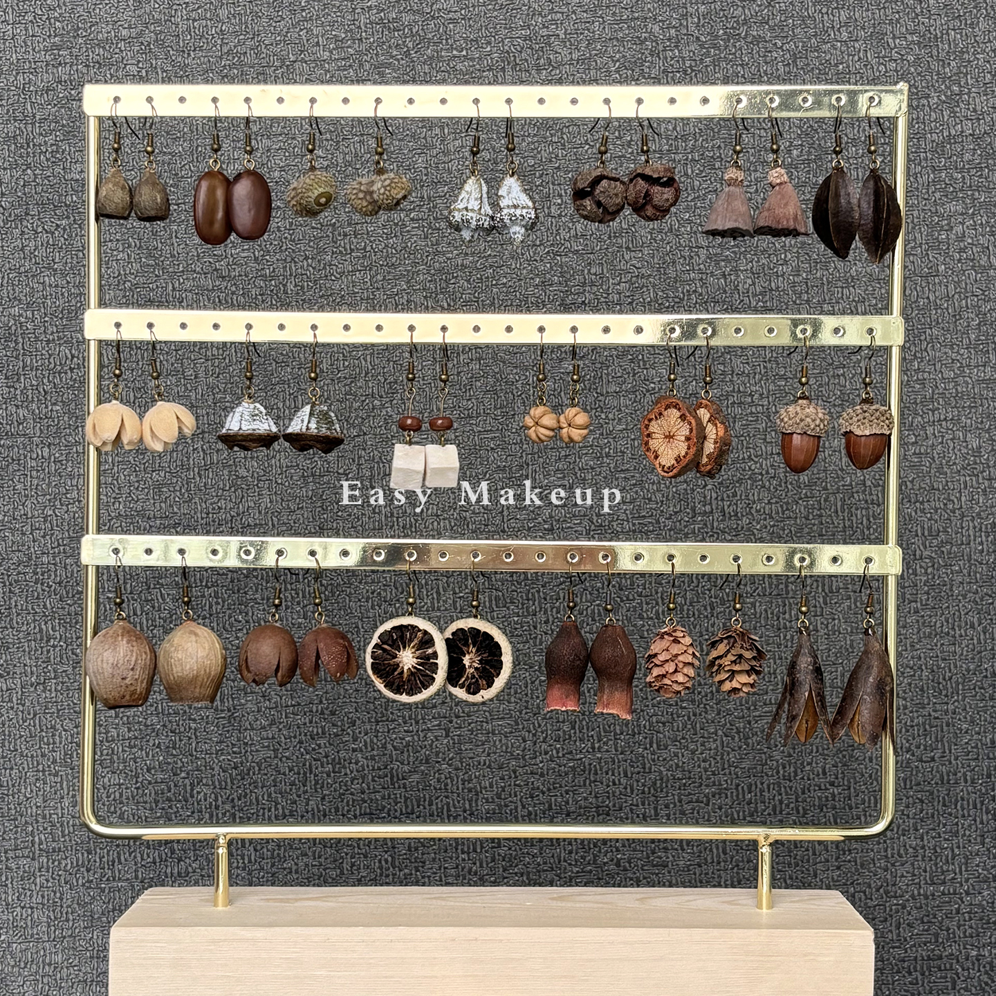 民族风短款耳钩女天然干果