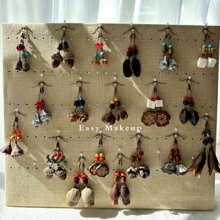 原创植物果实长款 耳环天然干果手工耳饰中药复古文艺民族风耳钩女