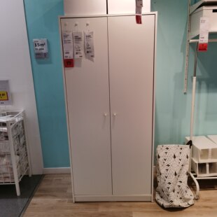 宜家IKEA克勒普斯塔双门衣柜卧室储物柜经济小户型现代简约国内代