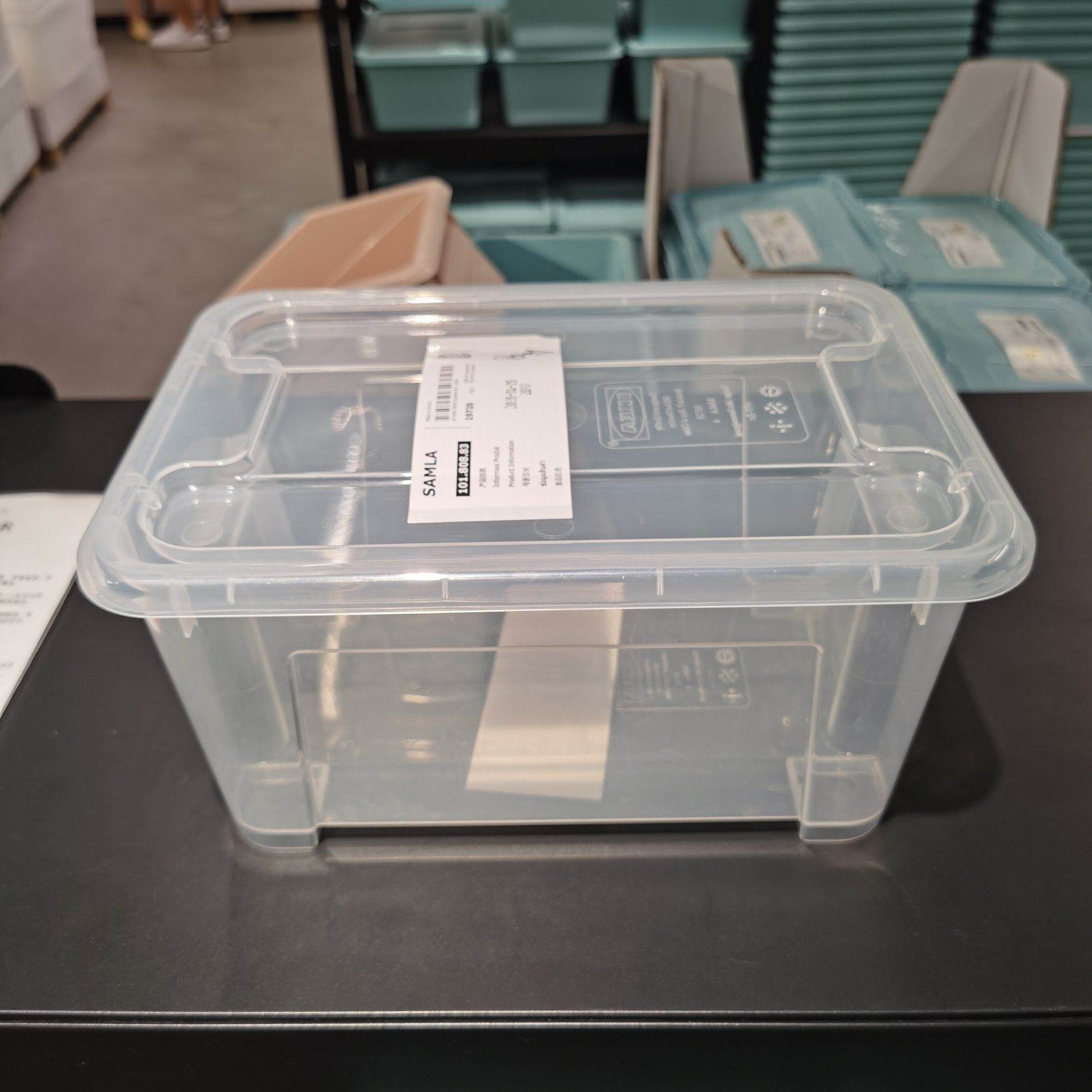 宜家萨姆拉收纳盒透明储物盒工具盒桌面塑料盒小药办公整理盒IKEA