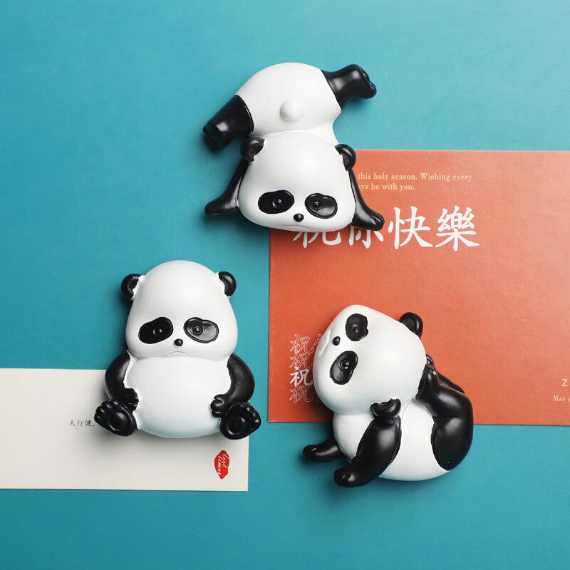 创意树脂卡通熊猫冰箱贴3d立体磁性贴家居装饰品四川旅游小纪念品