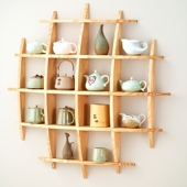 实木多宝阁挂壁式 博古架置物架卯榫结构茶具架置物茶具