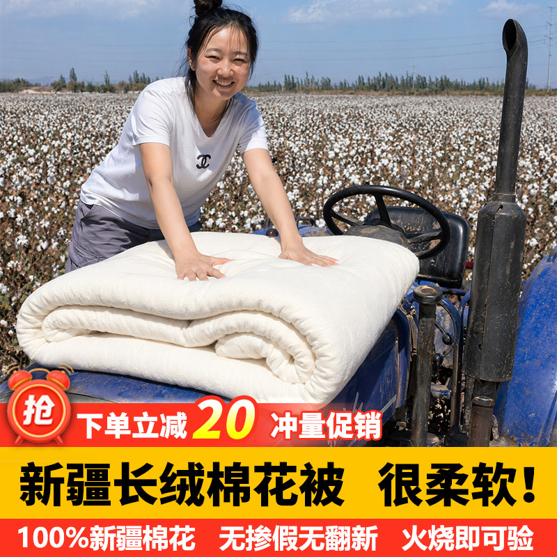 新疆长绒棉被纯棉花被子被芯保暖棉絮床垫被褥子学生冬被四季通用