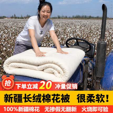 新疆长绒棉被纯棉花被子被芯保暖棉絮床垫被褥子学生冬被四季通用