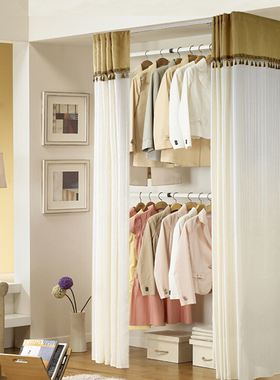 顶天立地衣架落地卧室开放式简易衣帽间置物架子组装衣柜衣帽架挂