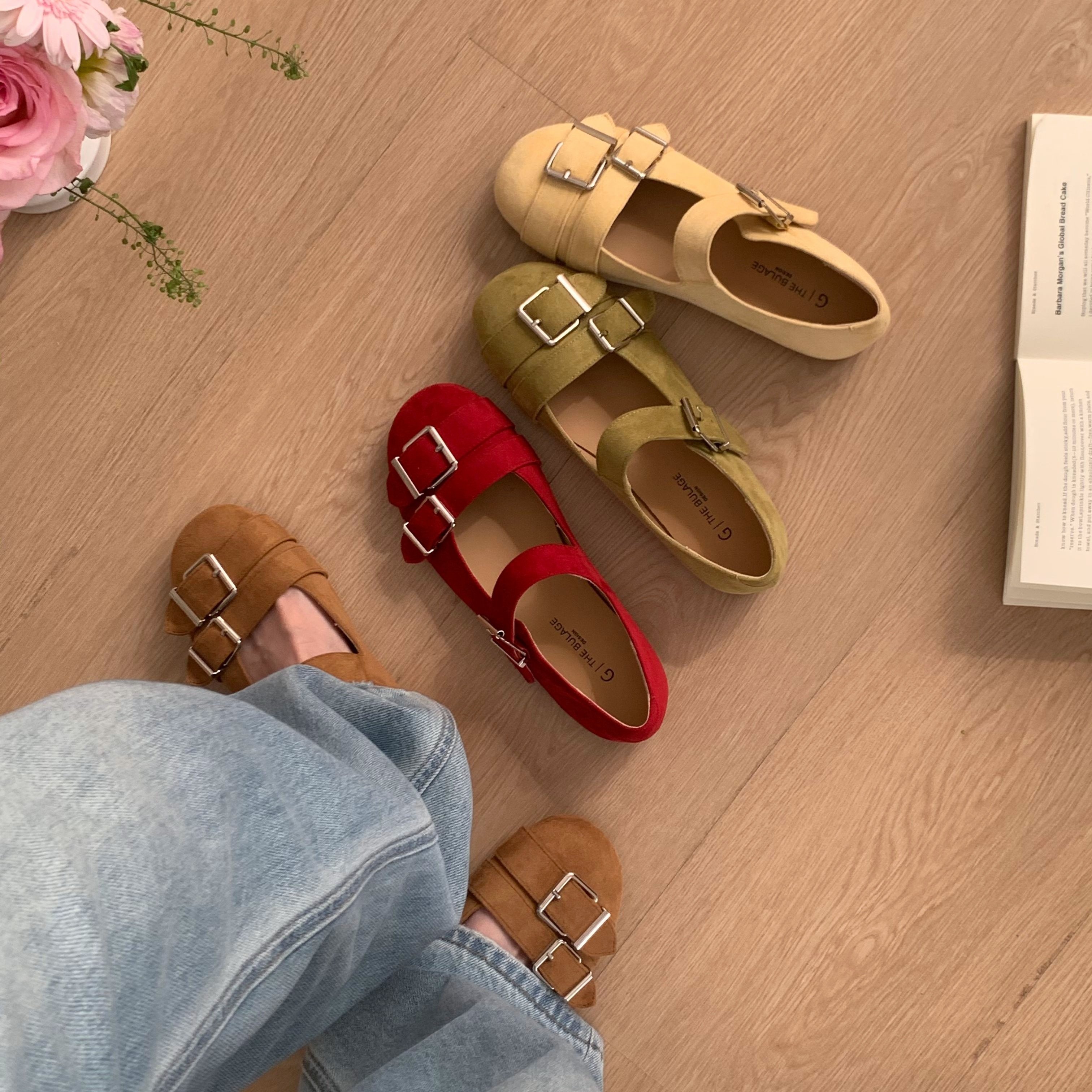 MUMU复古英伦风皮带扣玛丽珍鞋女平底浅口单鞋圆头百搭,女鞋,浅口单鞋,淘宝优惠券,粉丝福利购,淘宝优惠卷