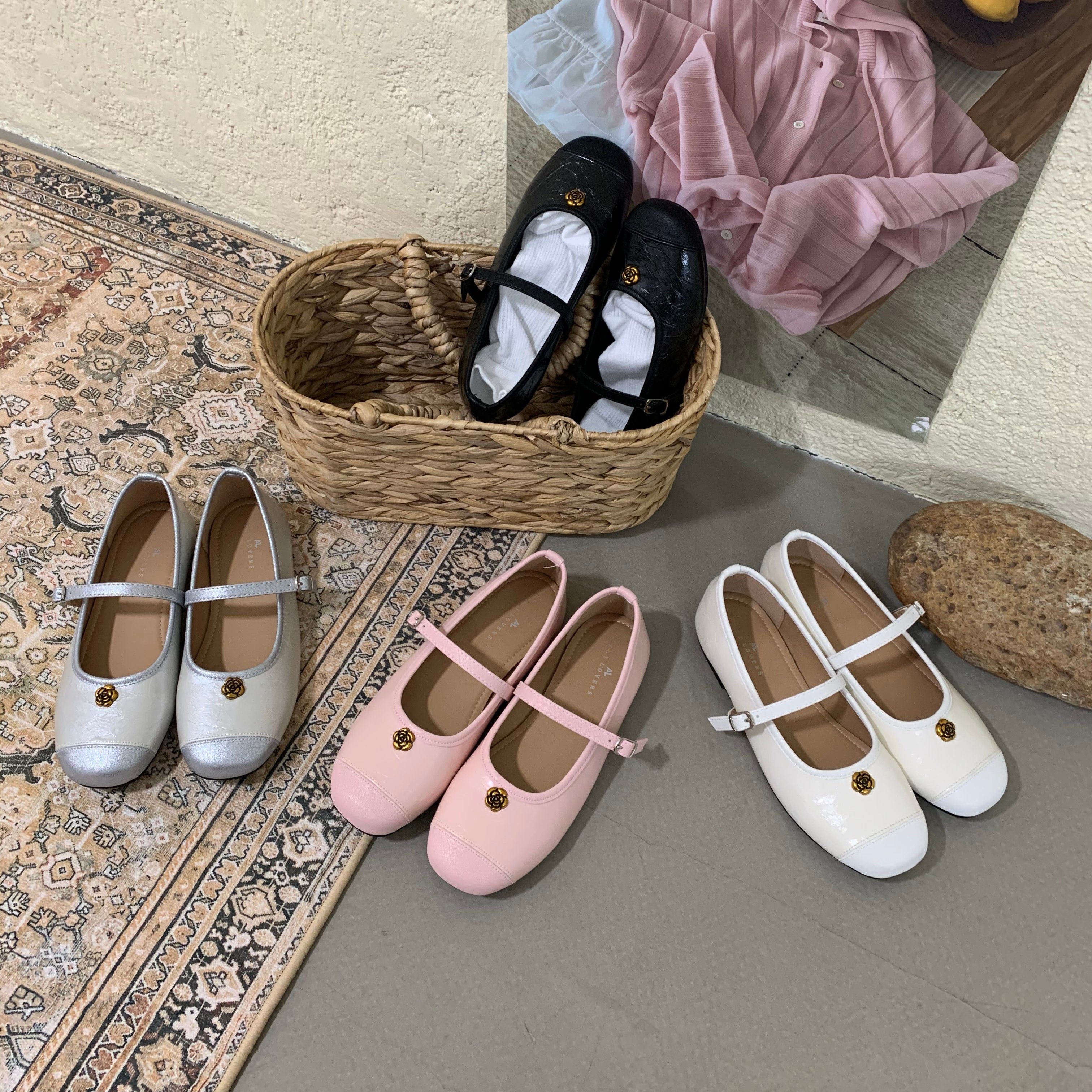 MUMU法式复古风平底玛丽珍鞋女一字扣山茶花浅口单鞋,女鞋,浅口单鞋,淘宝优惠券,粉丝福利购,淘宝优惠卷