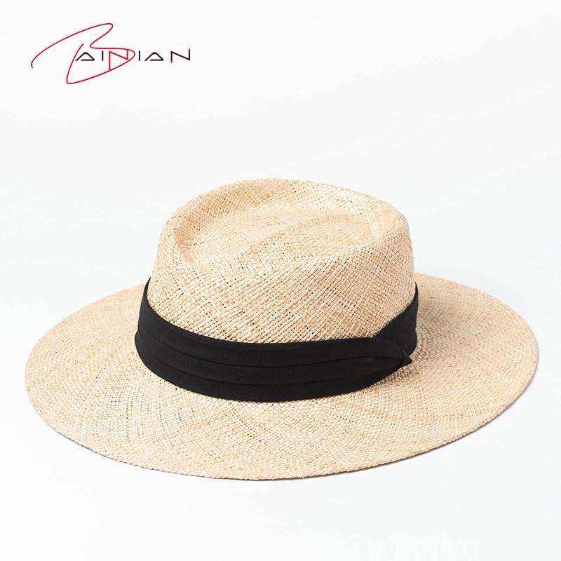 韩版春夏新款平顶大檐宝草草帽户外旅游防晒遮阳沙滩平顶帽时尚潮