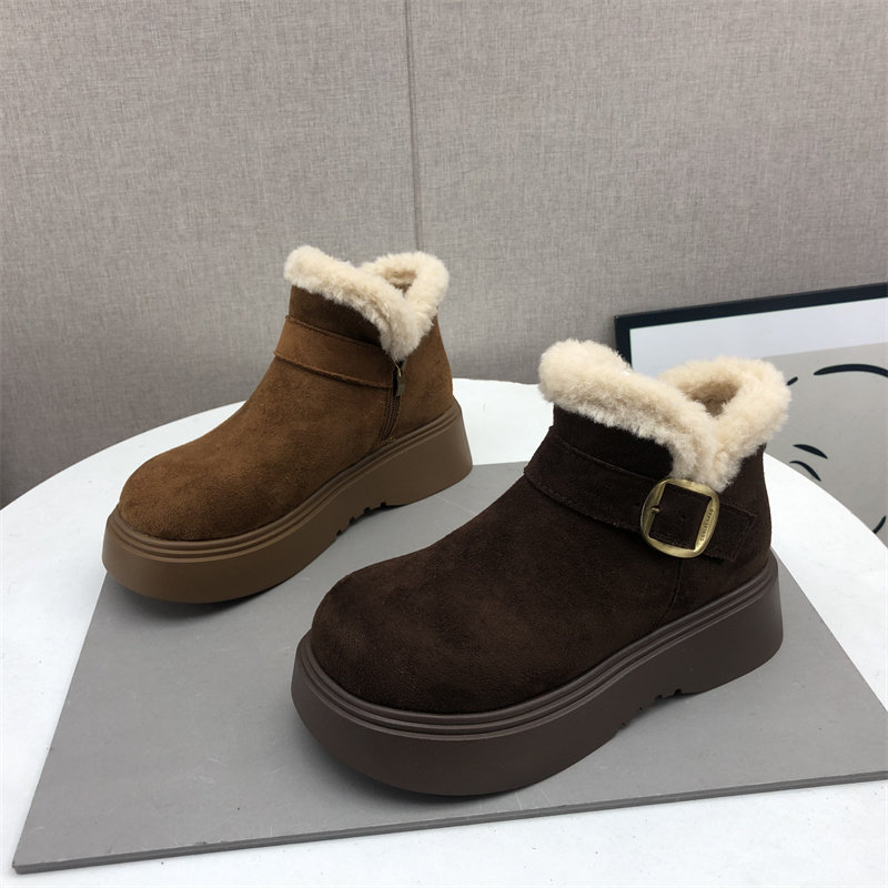 2025新款超纤绒布毛绒雪地靴