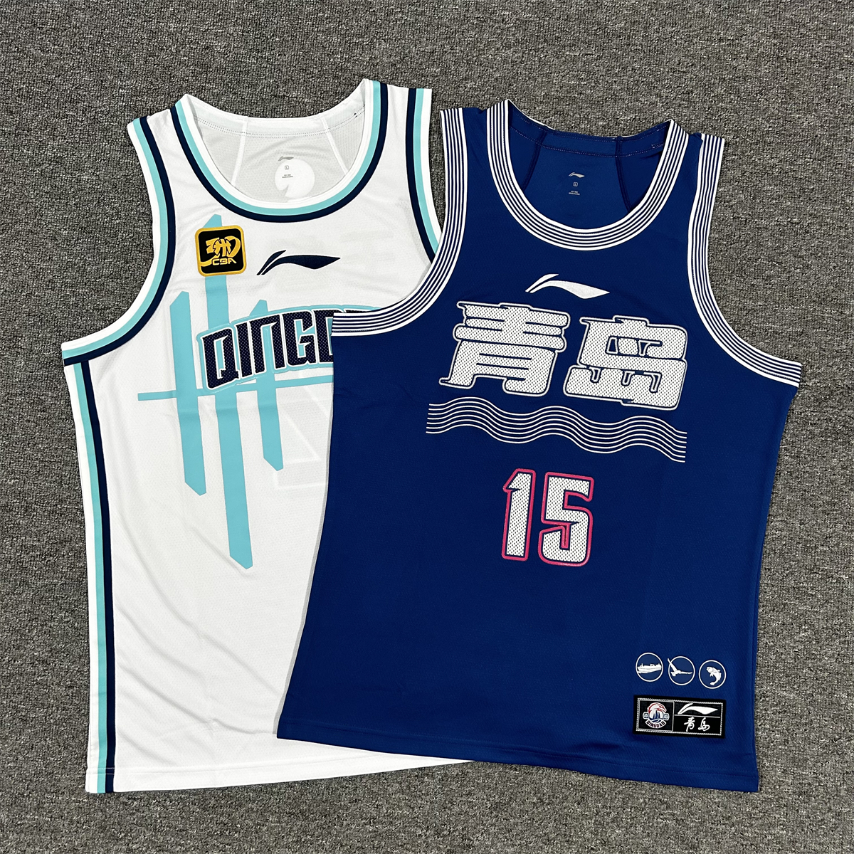 李宁赞助CBA30周年24-25赛季青岛王睿泽杨瀚森球衣速干比赛篮球服