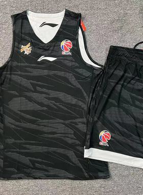 李宁CBA赞助款八一队球员版比赛训练套装双面穿背心运动短裤