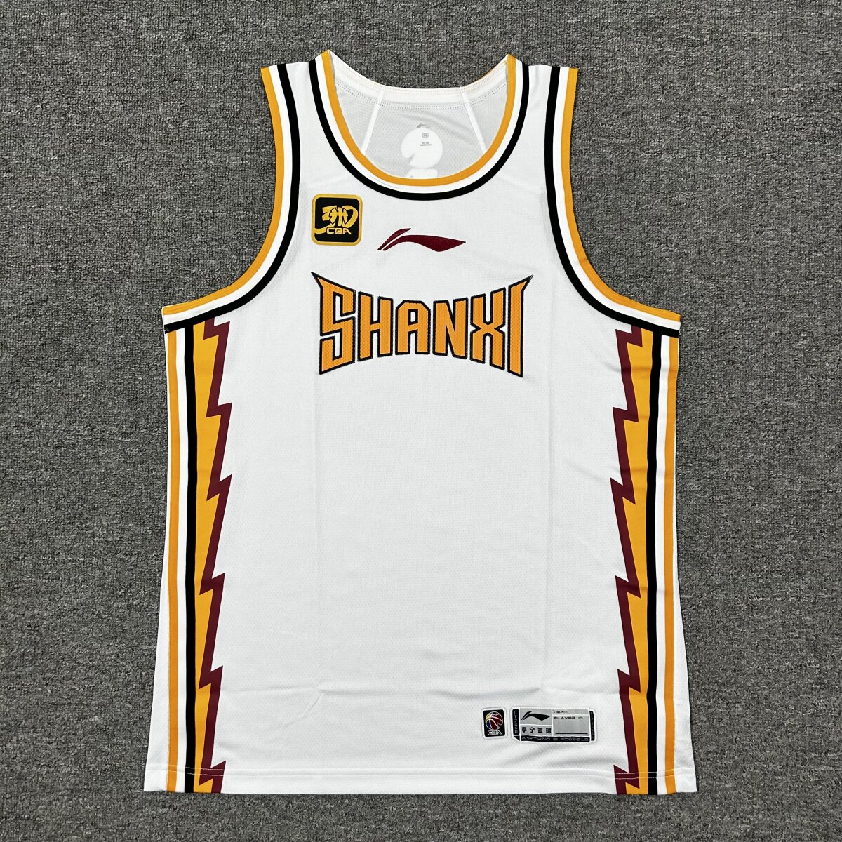 李宁赞助CBA30周年24-25赛季山西联盟款空板球衣速干比赛篮球服