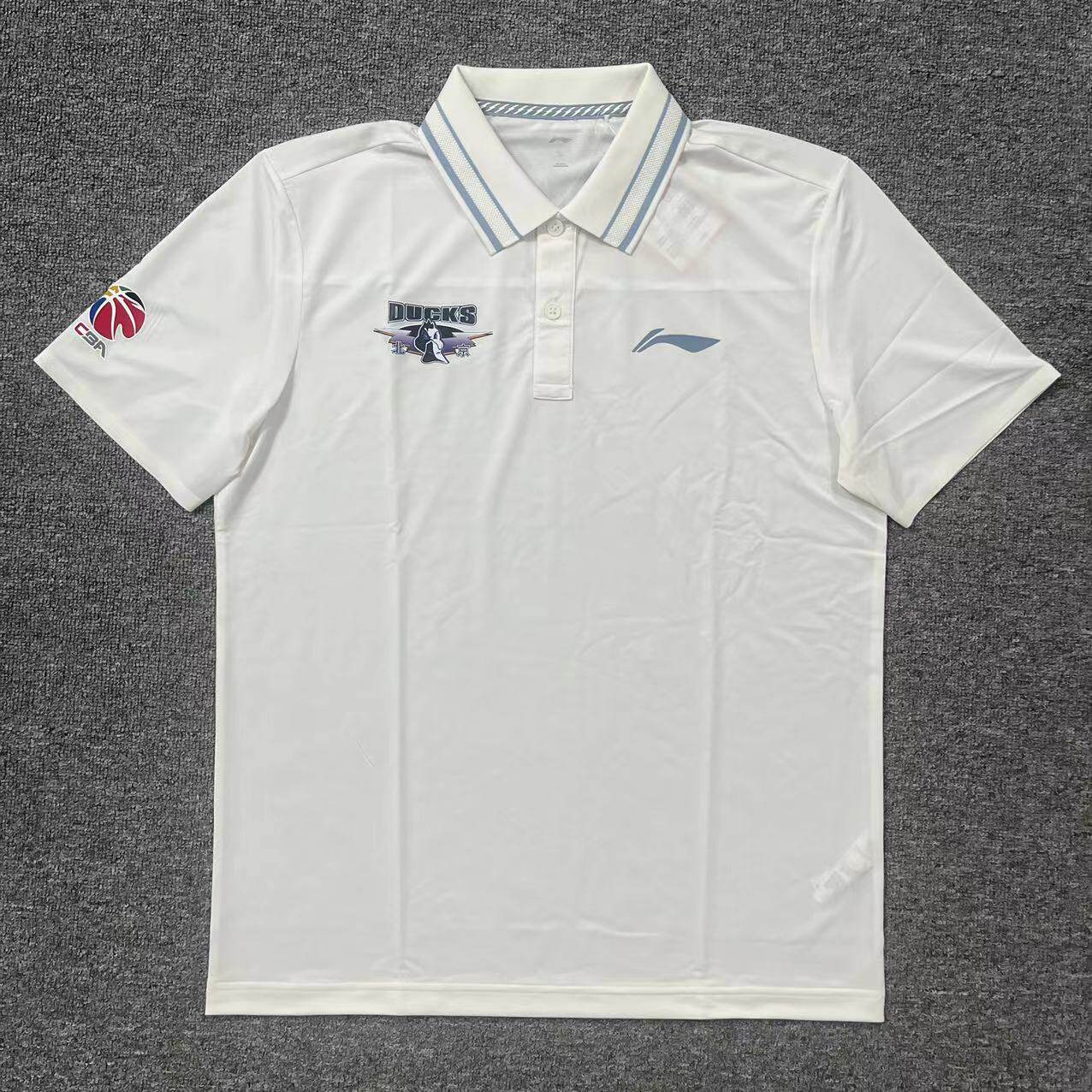 李宁赞助cba北京首钢球员教练款轻薄短袖速干t恤polo衫aplsc75