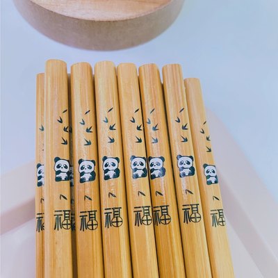 2023新款 高档竹筷防霉防滑天然楠竹 印花图案筷子家用一人一筷