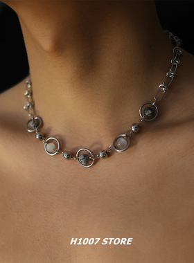 星系地图石拼接男款锁骨链女款颈链小众设计感嘻哈冷淡风项链新款