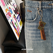 黑桃A挂钩男款 挂链装 裤 工装 饰 链女嘻哈小众设计感牛仔裤 做旧款