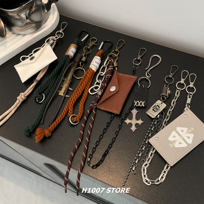 原创嘻哈配饰集合做旧链条男款裤链女小众设计感钥匙包挂腰间挂饰