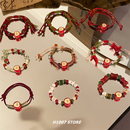 新中式 手饰 国风苹果串珠编绳陶瓷女手链男小众设计手作手绳情侣款