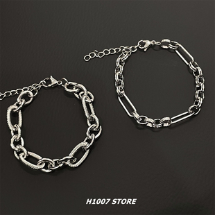 可碰水钛钢拼接不会掉色男款手链女生小众设计高级感情侣款手饰品
