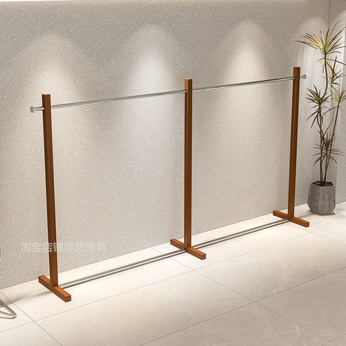 服装店中岛落地挂衣架古风胡桃色