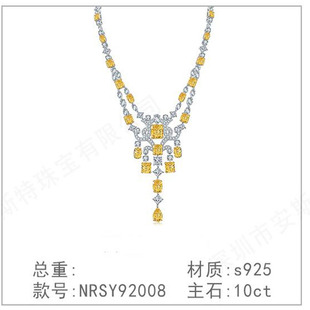 s925純銀鑲鉆2024新款 高級設計輕奢培育鉆高級珠寶鍍鉆項鏈吊墜