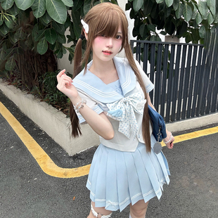 川町香【小天使】原创jk甜美日系正版校供学院收腰水手服套装显瘦