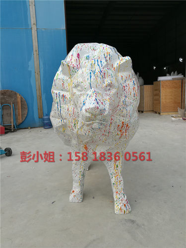 广州美院设计玻璃钢菱形狮子雕塑潮流玻纤动物狮子模形制作