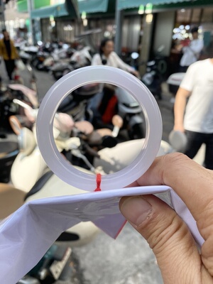 冰糯种正品天然缅甸翡翠手镯A货女款玉镯口径54.4mm白月光