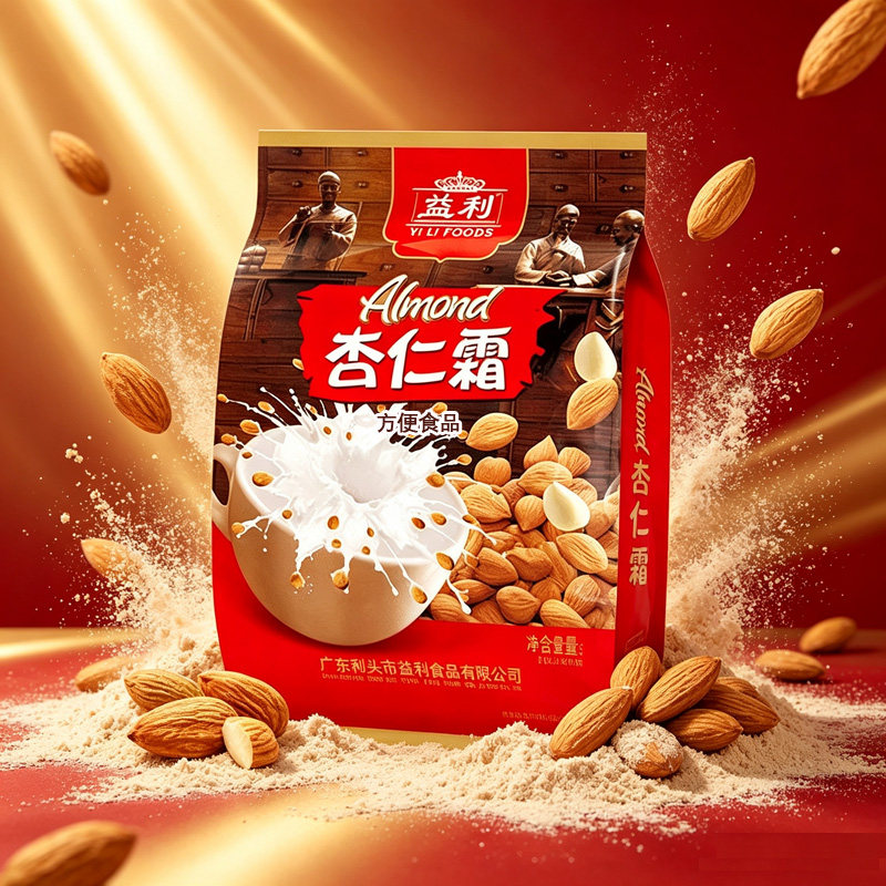 益利杏仁霜432g*2袋 免煮即食营养早餐速溶杏仁露冲饮独立小包