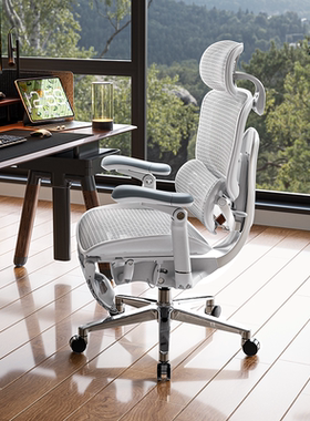 西昊C500二代/C300二代Ultra云白带脚踏人体工学椅电脑椅电竞办公