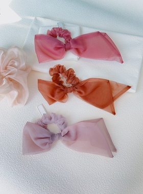 日本KAZA发圈梦幻色蝴蝶结发饰小仙女大肠圈可微调整发绳皮筋