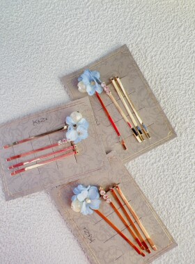 店主推荐日本KAZA发夹灵动小花束边夹温柔可爱小仙女发饰