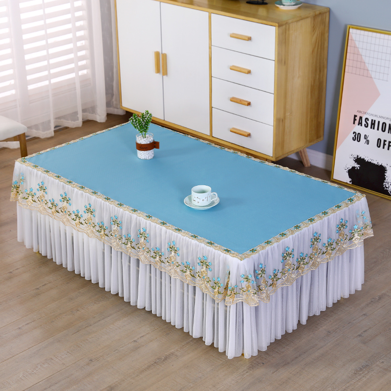 防水桌布防油茶几套罩蕾丝花边