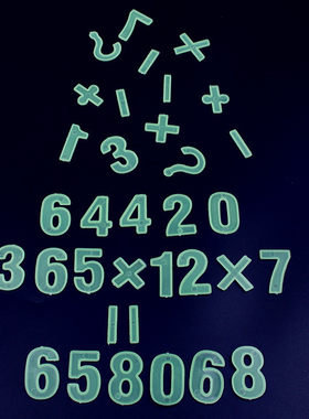 数字小孩早教益智儿童房荧光贴
