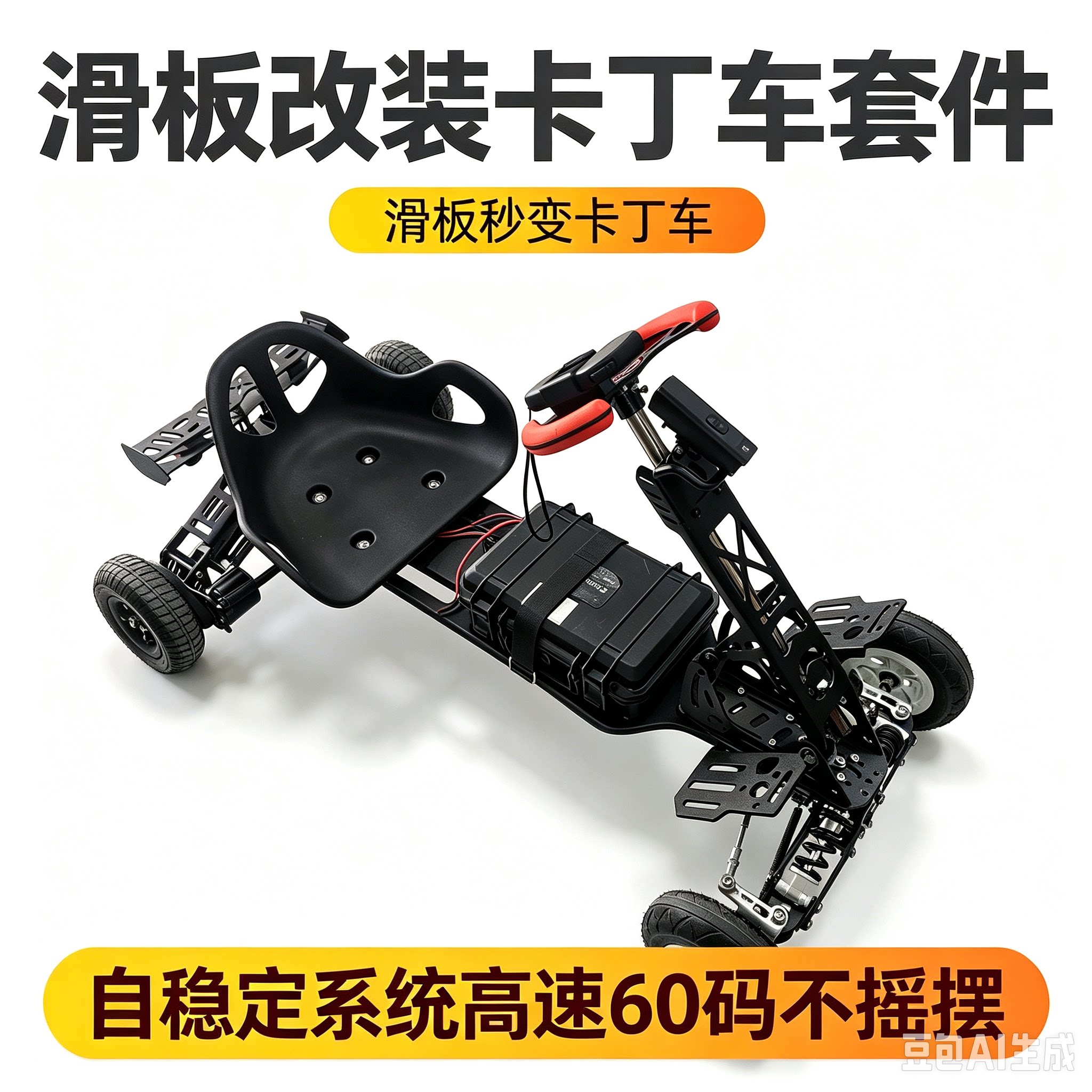 四轮滑板改装卡丁车转向机滑板卡丁车前桥扭扭车改装