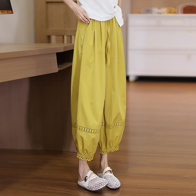 夏季薄款显瘦蕾丝灯笼裤女