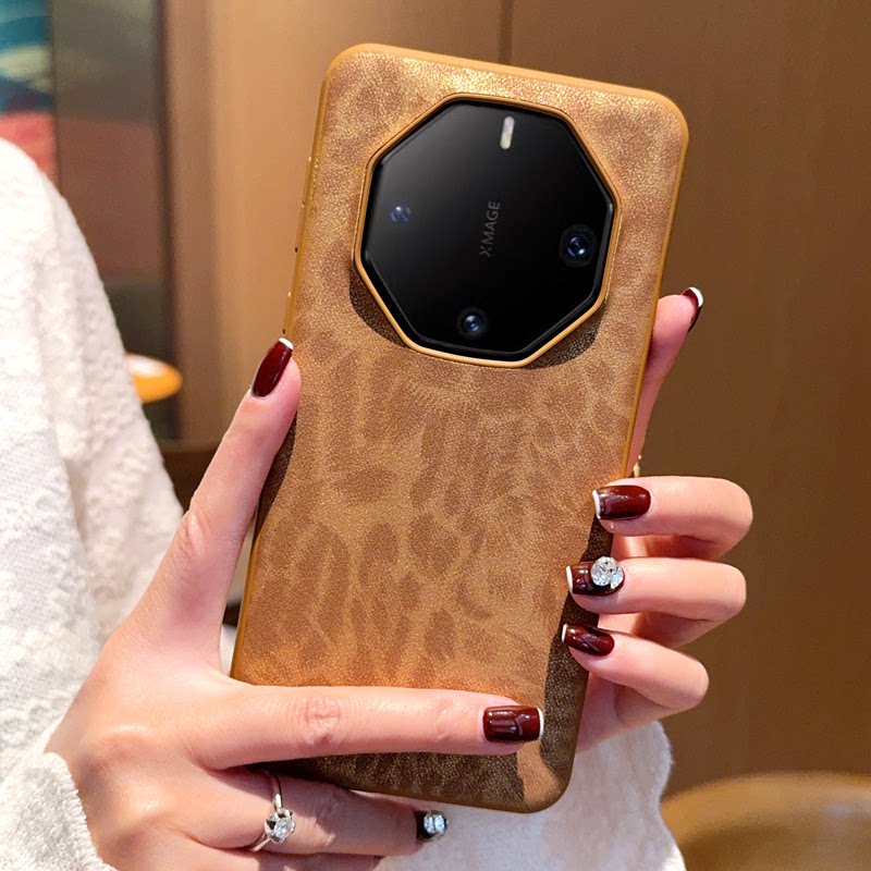 适用华为Mate60RS非凡大师手机壳高级感素皮60rs奢华豹秋