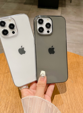 亚克力不发黄硬壳超薄透明适用iphone15pro手机壳苹果13proMax防尘新款保护套男女15pro硬壳14/16pm