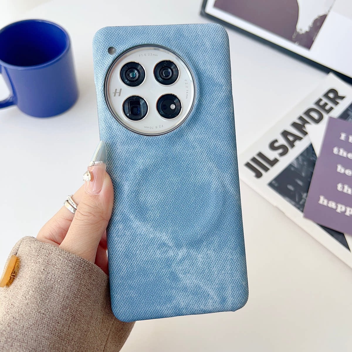 港风牛仔布纹磁吸适用一加13手机壳新款素皮耐脏一加ace5pro