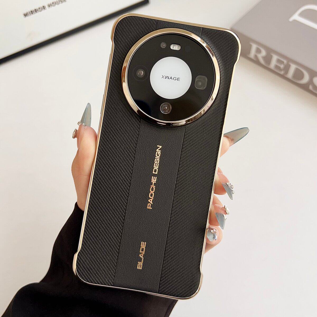 非凡系列素皮无边框适用华为mate80pro手机壳新款商务奢华m