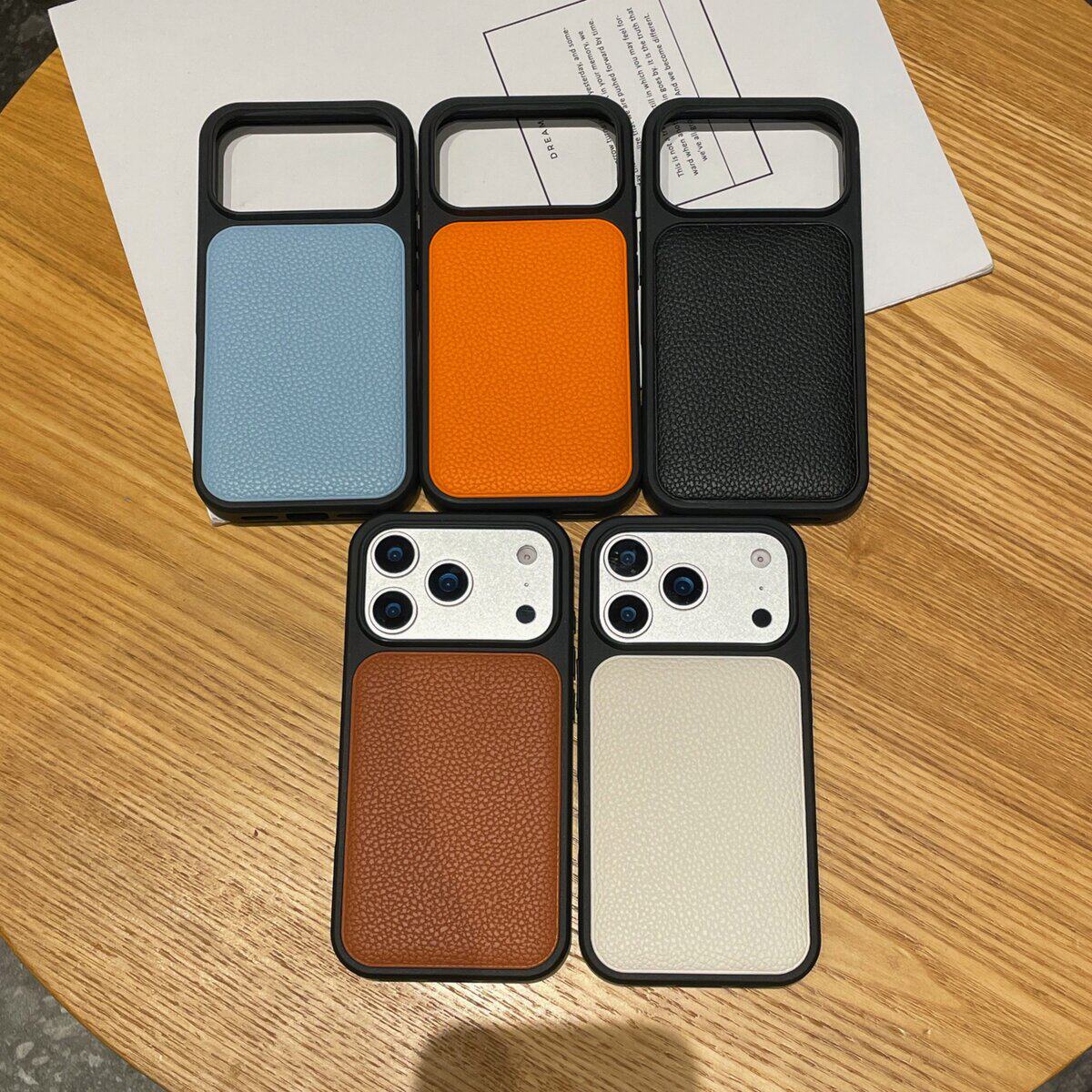 荔枝纹适用苹果17ProMax手机壳iPhone16Pro真皮全